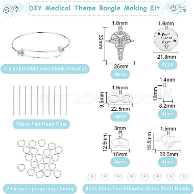 Kit de fabrication de bracelets à thème médical Benecreat DIY(DIY-BC0004-74)-2