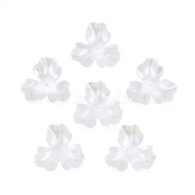 Creamy White ABS Plastic Bead Caps