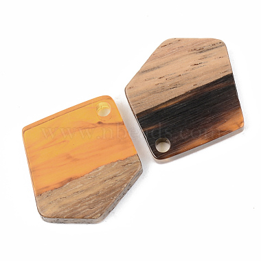 Resin & Walnut Wood Pendants(RESI-S389-033A-A01)-2