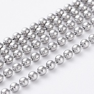304 Stainless Steel Ball Chains, Stainless Steel Color, 1.5mm(CHS-O001-C-04)