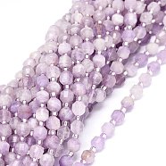 Natural Amethyst Beads Strands, with Seed Beads, Faceted, Bicone, Double Terminated Point Prism Beads, 5~7x6mm, Hole: 0.8mm, about 48pcs/strand, 15.55 inch(39.5cm)(G-O201B-41)