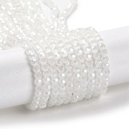 Electroplate Glass Beads Strands, Faceted, Pearl Luster Plated, Round, WhiteSmoke, 3mm, Hole: 0.8mm, about 164~166pcs/strand, 19.69~19.88 inch(50~50.5cm)(EGLA-A035-J3mm-A05)