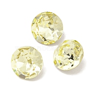 Glass Rhinestone Cabochons, Flat Back & Back Plated, Faceted, Diamond, Jonquil, 6x3mm(RGLA-L029-13B-213)