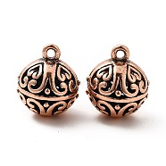 Alloy Pendants, Round Charm, Red Copper, 23x19mm, Hole: 2.1mm(FIND-C017-07R)