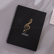 A4 Plastic Piano Sheet Folder, Binder Music Holder, Spiral Notebook Binder Organizer, Rectangle, Black, 315x235x15mm, 20 sheets/book(MUSI-PW0002-036A)