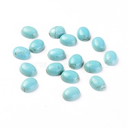 Synthetic Turquoise Cabochons, Dyed, Oval, Aquamarine, 10x8x4mm(TURQ-L031-036A)