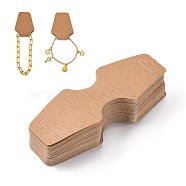Cardboard Jewelry Display Cards, for Necklaces, Bracelets, Jewelry Hang Tags, Camel, 124x46x0.3mm(X-CDIS-Q001-26A)
