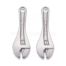 304 Stainless Steel Pendants, Wrench, Stainless Steel Color, 46.5x14.5x2.5mm, Hole: 4mm(STAS-F249-01P)