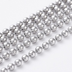 304 Stainless Steel Ball Chains, Stainless Steel Color, 1.5mm(CHS-O001-C-04)