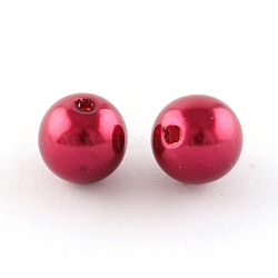 ABS Plastic Imitation Pearl Round Beads, Fuchsia, 20mm, Hole: 2.5mm(X-SACR-S074-20mm-A38)