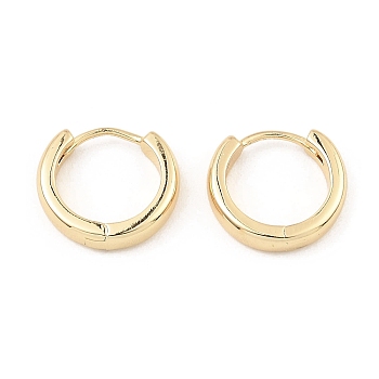 Brass Hinged Hoop Earrings, Light Gold, 15x16x3.5mm