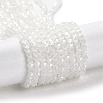 Electroplate Glass Beads Strands, Faceted, Pearl Luster Plated, Round, WhiteSmoke, 3mm, Hole: 0.8mm, about 164~166pcs/strand, 19.69~19.88 inch(50~50.5cm)