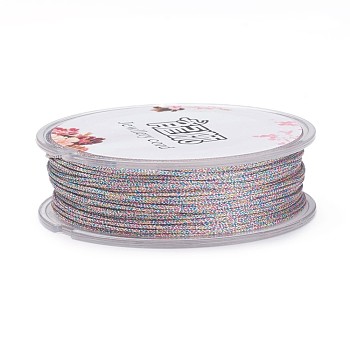 Polyester Metallic Thread, Colorful, 1mm, about 32.8 yards(30m)/roll