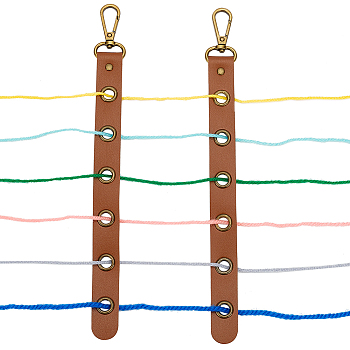 PU Leather Pendant Decorations, with Alloy Clasps, for Bag Decorations, Camel, 265~268x19.5x3.5mm, Hole: 8mm