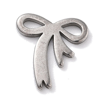 Anti-Tarnish 304 Stainless Steel Charms, Laser Cut, Stainless Steel Color, Bowknot, 9.5x9x1mm, Hole: 1.5x0.5mm