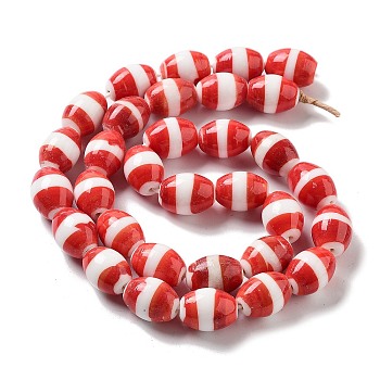 Handmade Nepalese Lampwork Beads, Barrel, Red, 19x14mm, Hole: 2mm, about 36pcs/strand, 26.38''(67cm)