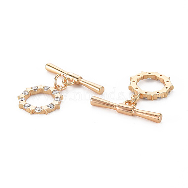 Brass Micro Pave Clear Cubic Zirconia Toggle Clasps(KK-S356-500G-NF)-2