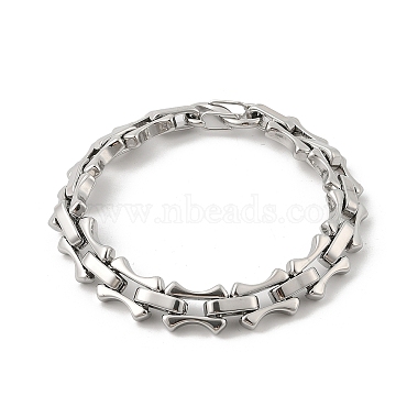 304 Stainless Steel Bone Link Chain Bracelets for Women Men(BJEW-F488-65P)-4