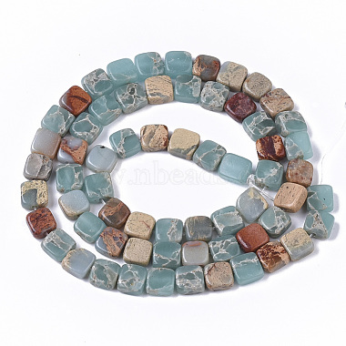 Natural Aqua Terra Jasper Beads Strands(G-S366-017)-2