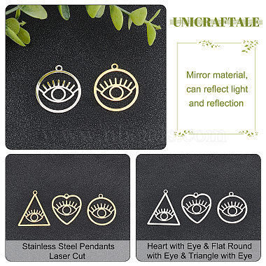 unicraftale 12pcs 6 style placage ionique (ip) 201 pendentifs en acier inoxydable(STAS-UN0033-43)-4