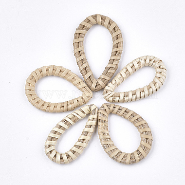 39mm AntiqueWhite Drop Rattan Linking Rings