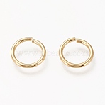 Brass Open Jump Ring, Saw Cut Round, Long-Lasting Plated, Real 18K Gold Plated, 15 Gauge, 13x1.5mm, Inner Diameter: 10mm(KK-L006-017C-G)