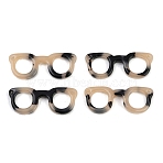 Plastic Pendants, Glasses Shape, Wheat, 11x27x2.5mm, Hole: 1.4mm(FIND-Z091-01B)