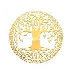 Self Adhesive Brass Stickers, Scrapbooking Stickers, for Epoxy Resin Crafts, Tree of Life Pattern, Golden, 30mm(DIY-E015-37C)