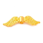 Tibetan Style Alloy Beads, Lead Free & Cadmium Free, Golden Color, Wing, 7x23x3mm, Hole: 1.5mm, about 1380pcs/1000g(TIBEB-LF10271YKG-G-LF)