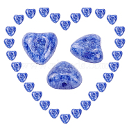 SUNNYCLUE Natural Blue Spot Jasper Beads Strands, Heart, 10x10x5mm, Hole: 1mm, about 40pcs/strand, 15.30 inch(38.86cm), 1strand/box(G-SC0002-09H)