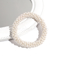 Sparkle Glass Beads Hair Ties, Elastic Hairbands for Women, Floral White, 70mm(PW-WG89862-08)