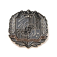 Leaf Vortex Enamel Pin, Academy Theme Alloy Badge for Backpack Clothes, Rose Gold, Gray, 50.5x48.5x1.5mm(JEWB-G014-H01)