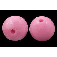 Opaque Acrylic DIY Ball Loose Round Beads, Flamingo, Size: about 12mm in diameter, hole: 2m(X-PAB705Y-8)