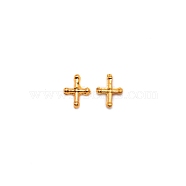 Metal Alloy Cabochons, Filling Material for Epoxy Resin Craft Art, Cross, Golden, 7.5x6x1.5mm(PALLOY-CJC0008-13)