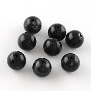 Round Imitation Gemstone Acrylic Beads, Black, 6mm, Hole: 1.5mm, about 4100pcs/500g(OACR-R029-6mm-01)
