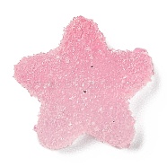 Resin Decoden Cabochons, Imitation Candy, Two Tone, Gradient Color, Star, Pink, 17x18x6mm(CRES-Y001-02A-01)