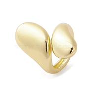 Brass Adjustable Rings, Real 18K Gold Plated, US Size 6 1/2(16.9mm)(RJEW-K257-75G)