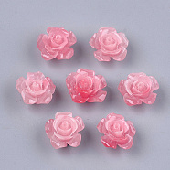 Synthetic Coral Beads, Dyed, Flower, Cerise, 12x12x7mm, Hole: 1mm(CORA-S026-21B-08)