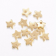 304 Stainless Steel Charms, Star, Golden, 5.5x6x1mm, Hole: 1mm(STAS-H443-11G)
