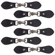 6 Sets PU Imitation Leather Sew on Toggle Buckles, Tab Closures, Cloak Clasp Fasteners, with Zinc Alloy & Iron Clasps, Gunmetal, 14.9x2.9x1.5cm(FIND-FG0001-88)