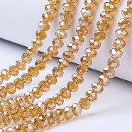 Electroplate Glass Beads Strands, AB Color Plated, Faceted, Rondelle, Peru, 8x6mm, Hole: 1mm, about 63~65pcs/strand, 39~40cm(EGLA-A034-T8mm-B05)