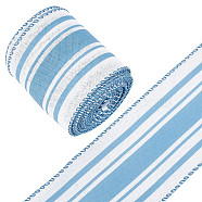 Polyester Ribbons, Garment Accessories, Stripe Pattern, Steel Blue, 2-1/2 inch(65mm), about 6.56 Yards(6m)/Roll(OCOR-WH0079-16B)