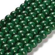 Drawbench Glass Beads Strands, Round, Green, 8mm, Hole: 1.3~1.6mm, about 100pcs/strand, 31.4 inch(X-GLAD-S074-8mm-B74)