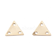 Brass Chandelier Component Link, Long-Lasting Plated, Triangle, Real 24K Gold Plated, 6.5x7.5x0.3mm, Hole: 1mm(KK-K253-12G)