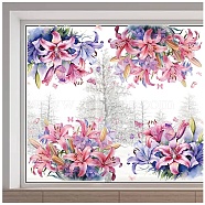 PVC Window Static Stickers, Rectangle Shape, for Window Decoration, May Lily, 380x1160mm(AJEW-WH0385-0031)