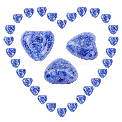 Natural Blue Spot Jasper Beads Strands, Heart, 10x10x5mm, Hole: 1mm, about 40pcs/strand, 15.30 inch(38.86cm), 1strand/box(G-SC0002-09H)