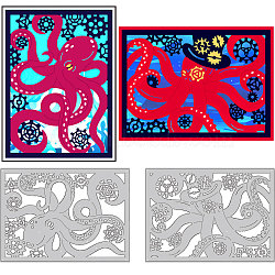 Carbon Steel Cutting Dies Stencils, for DIY Scrapbooking, Photo Album, Decorative Embossing Paper Card, Greeting Card Mold, Octopus, 107~147x107~147x0.8mm, 2pcs/set(DIY-WH0309-2041)