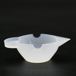 Silicone Stirring Bowl, For UV Resin, Epoxy Resin Jewelry Making, White, 64x39.5x20mm(DIY-WH0148-07B)