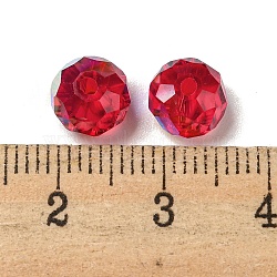 Electroplate Glass Beads, Rondelle, Dark Red, 8x6mm, Hole: 1.6mm, 100pcs/bag(EGLA-Z004-01B-20)