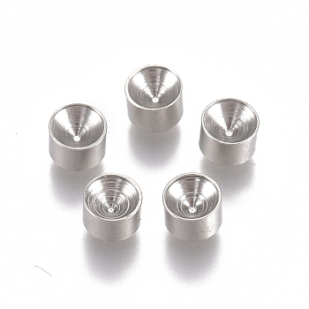 304 Stainless Steel Rhinestone Settings, For Pointed Back Rivoli Rhinestone, Cone, Stainless Steel Color, Fit for 3mm Rhinestone, 4x3mm